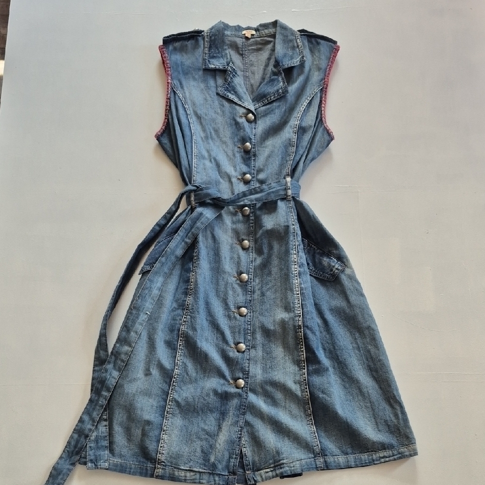 Reba Blue Denim Midi Dress
